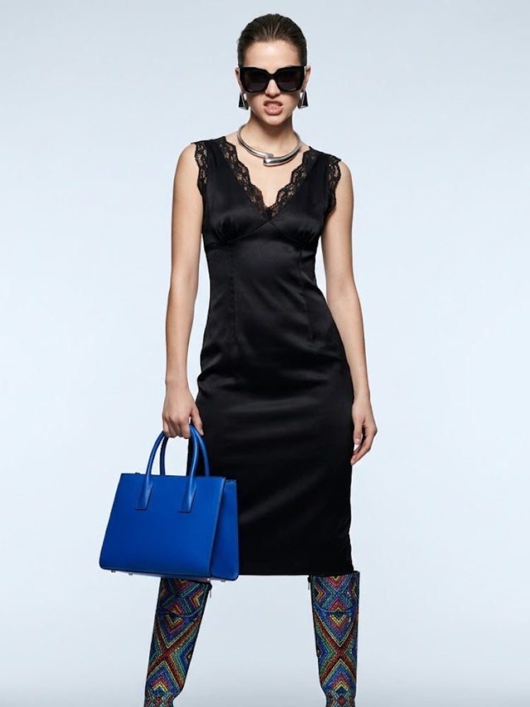 Summer Dress Woman BYMANYC ® New York Madison Avenue - Sophisticated Pleated Midi Dress by BYMANYC ® New York