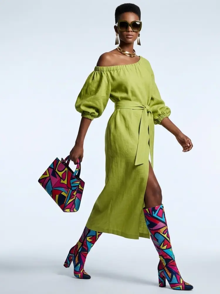 Summer Dress Woman BYMANYC ® New York Chelsea Pleated - Luxury Linen Resort Dress by BYMANYC ® New York