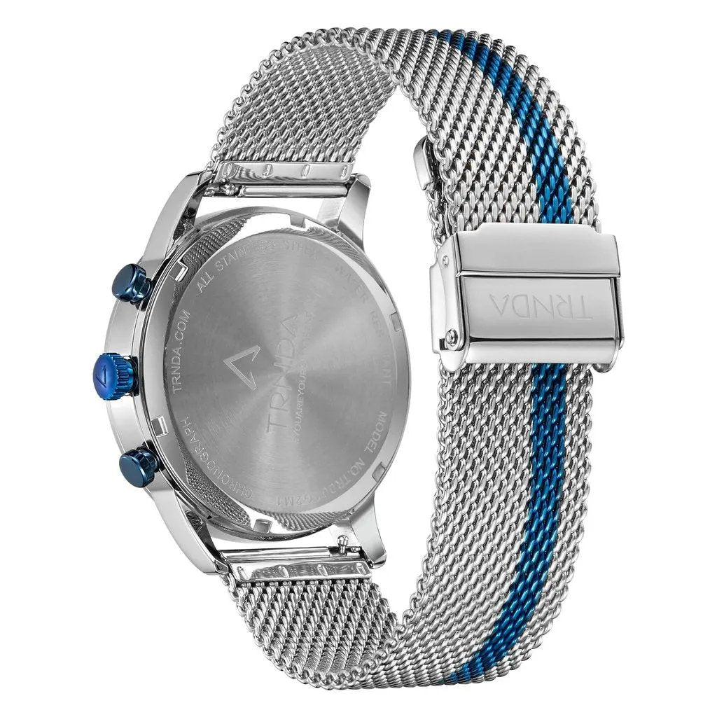 Trnda Men's Stainless Steel Watch, Silver Mesh Band | Trnda43mm by TRNDA