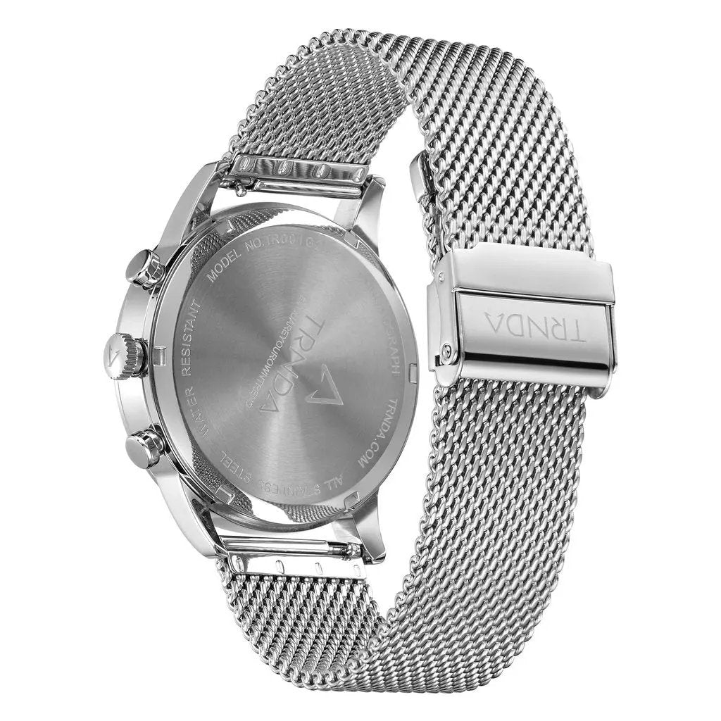 Trnda Men's Stainless Steel Watch, Charcoal Black Dial | Trn-Ss43 by TRNDA