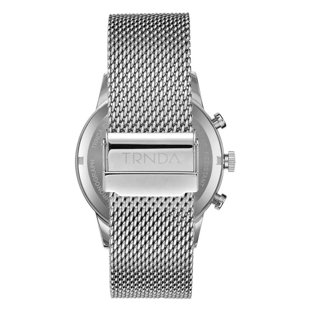 Trnda Men's Stainless Steel Watch, Charcoal Black Dial | Trn-Ss43 by TRNDA