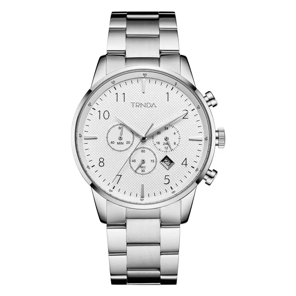 Trnda Men's Stainless Steel Watch, Silver Dial | Trn-Ss43mm by TRNDA