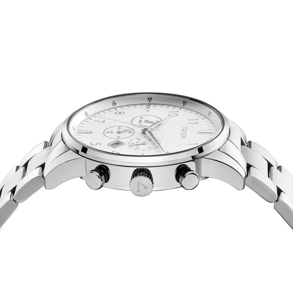 Trnda Men's Stainless Steel Watch, Silver Dial | Trn-Ss43mm by TRNDA