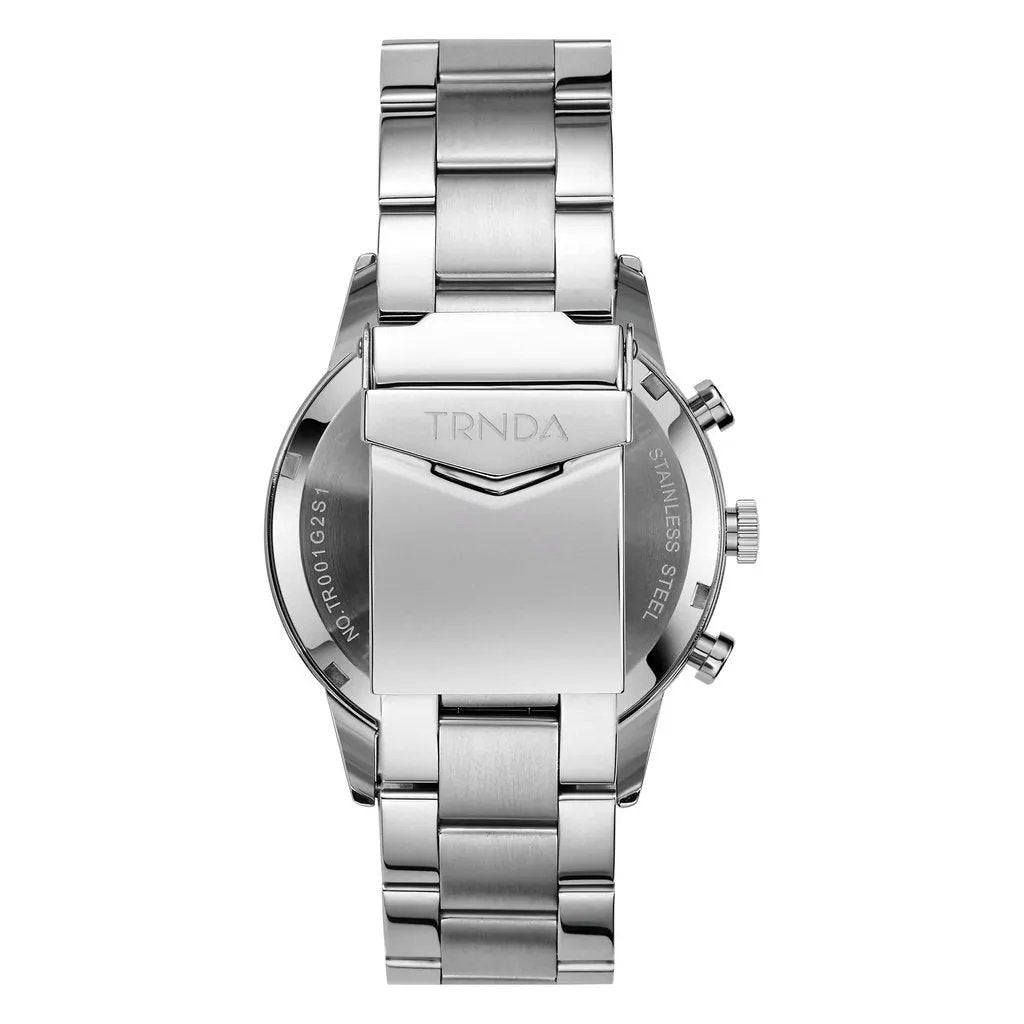 Trnda Men's Stainless Steel Watch, Silver Dial | Trn-Ss43mm by TRNDA