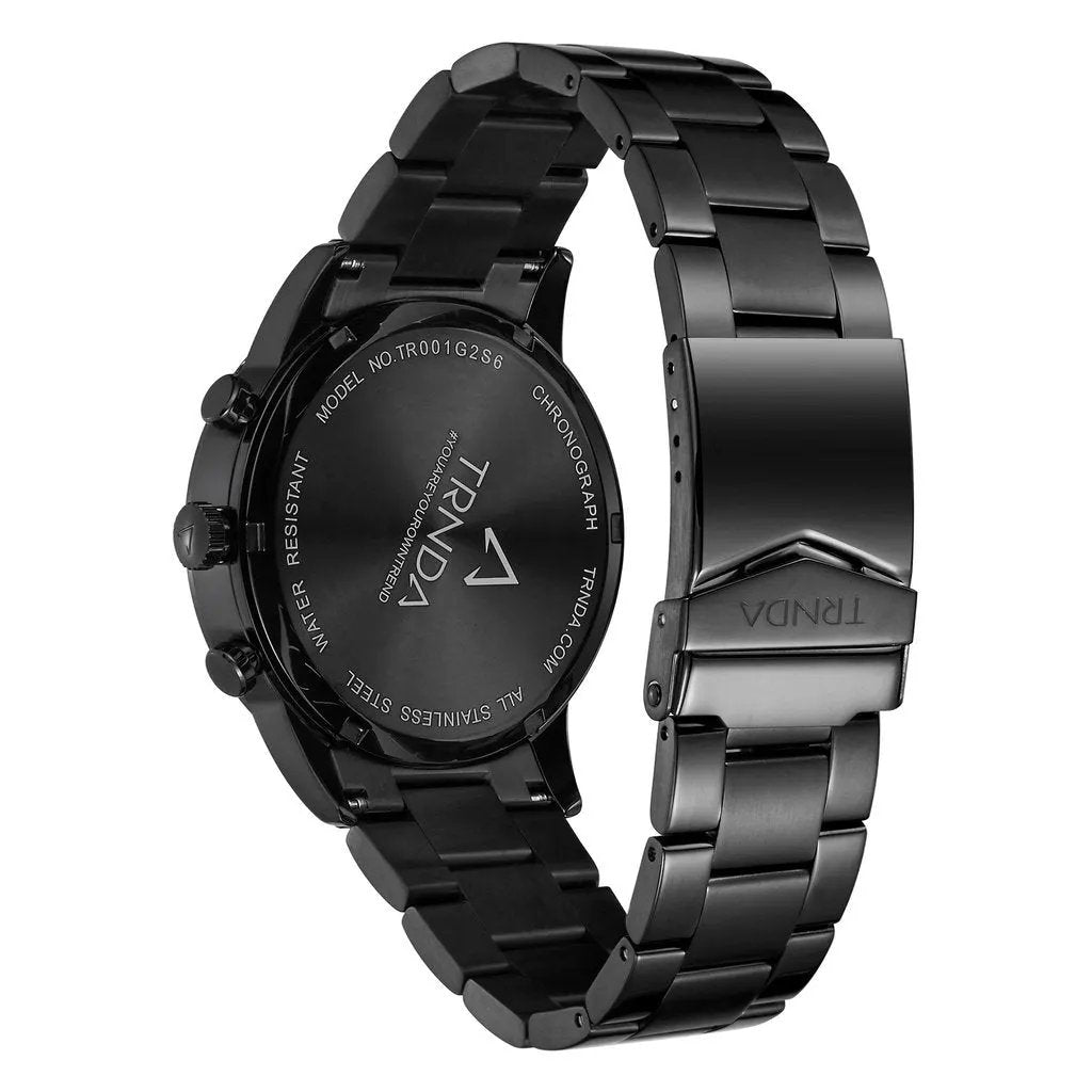 Trnda Men's Black Stainless Steel Watch, Green Dial | Trnda-001 by TRNDA