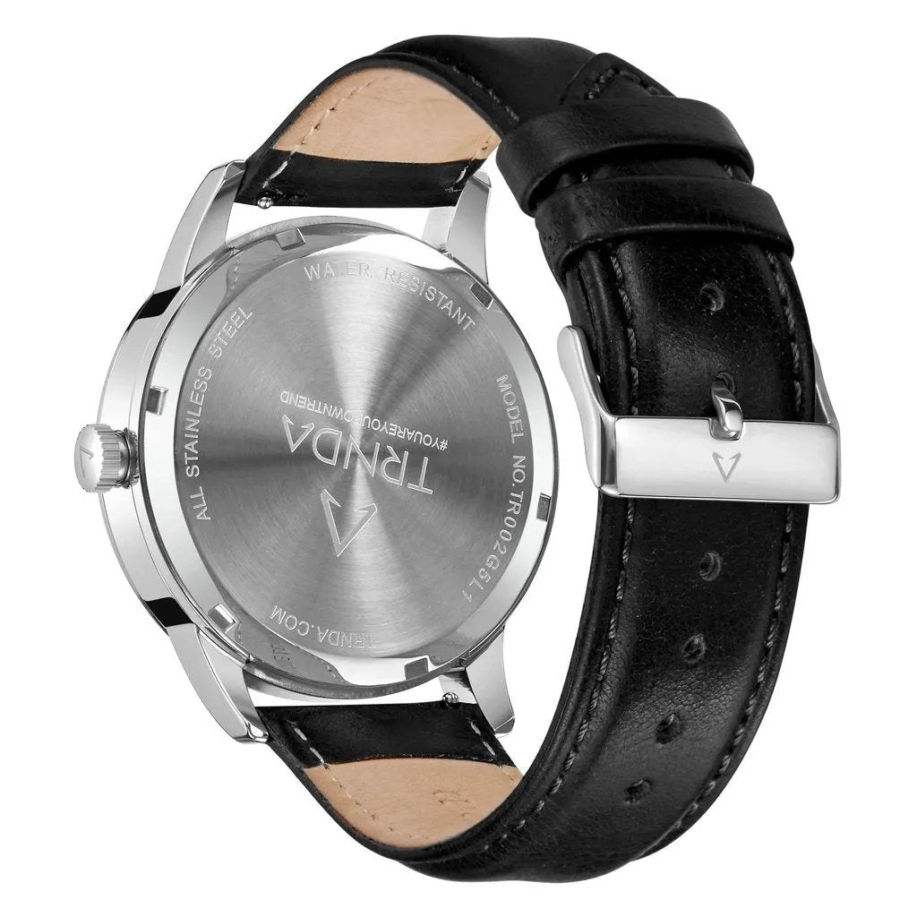 Trnda Men's Stainless Steel Watch, Black Dial | Trn-Ss43-Bk by TRNDA