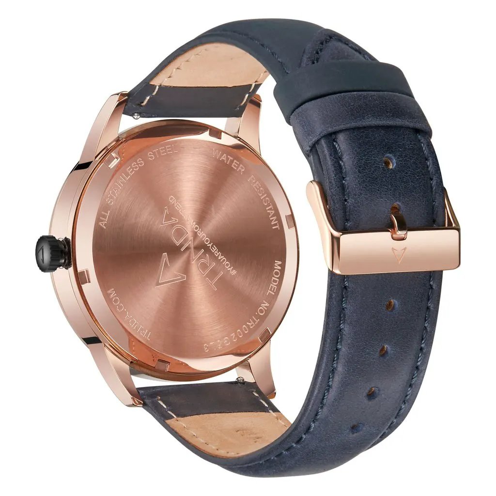 Trnda Men's Rose Gold Stainless Steel Watch, Gray Dial | Tsw43rg by TRNDA