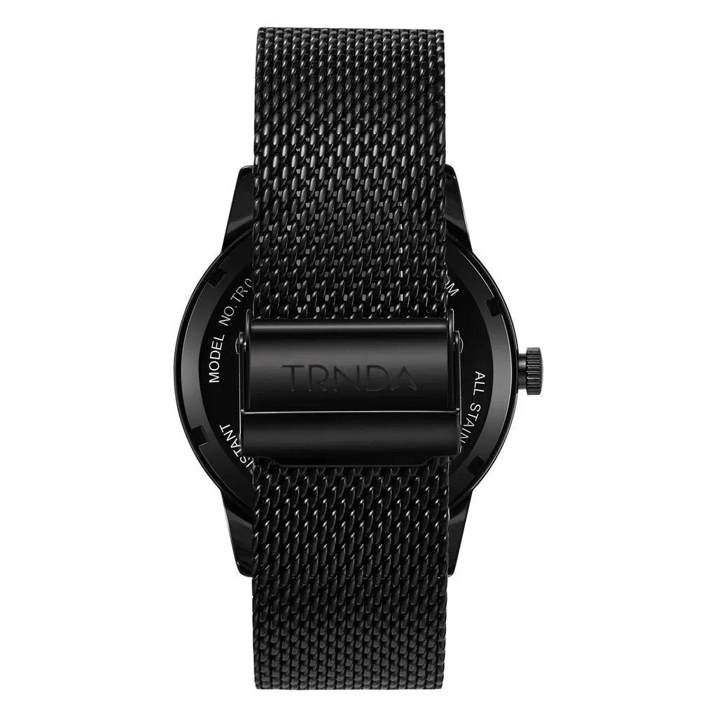 Trnda Men's Black Stainless Steel Watch, Seaweed Green Dial | Trn-43mm by TRNDA