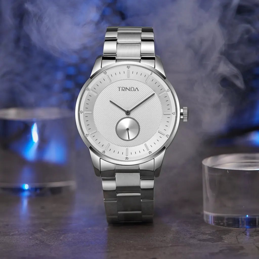 Trnda Men's Stainless Steel Watch, Silver Mesh Band | Trn-43s by TRNDA
