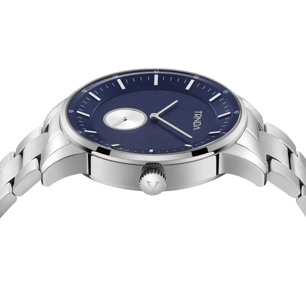 Trnda Men's Stainless Steel Watch, Blue Dial | Trnda-43mm-Silver by TRNDA