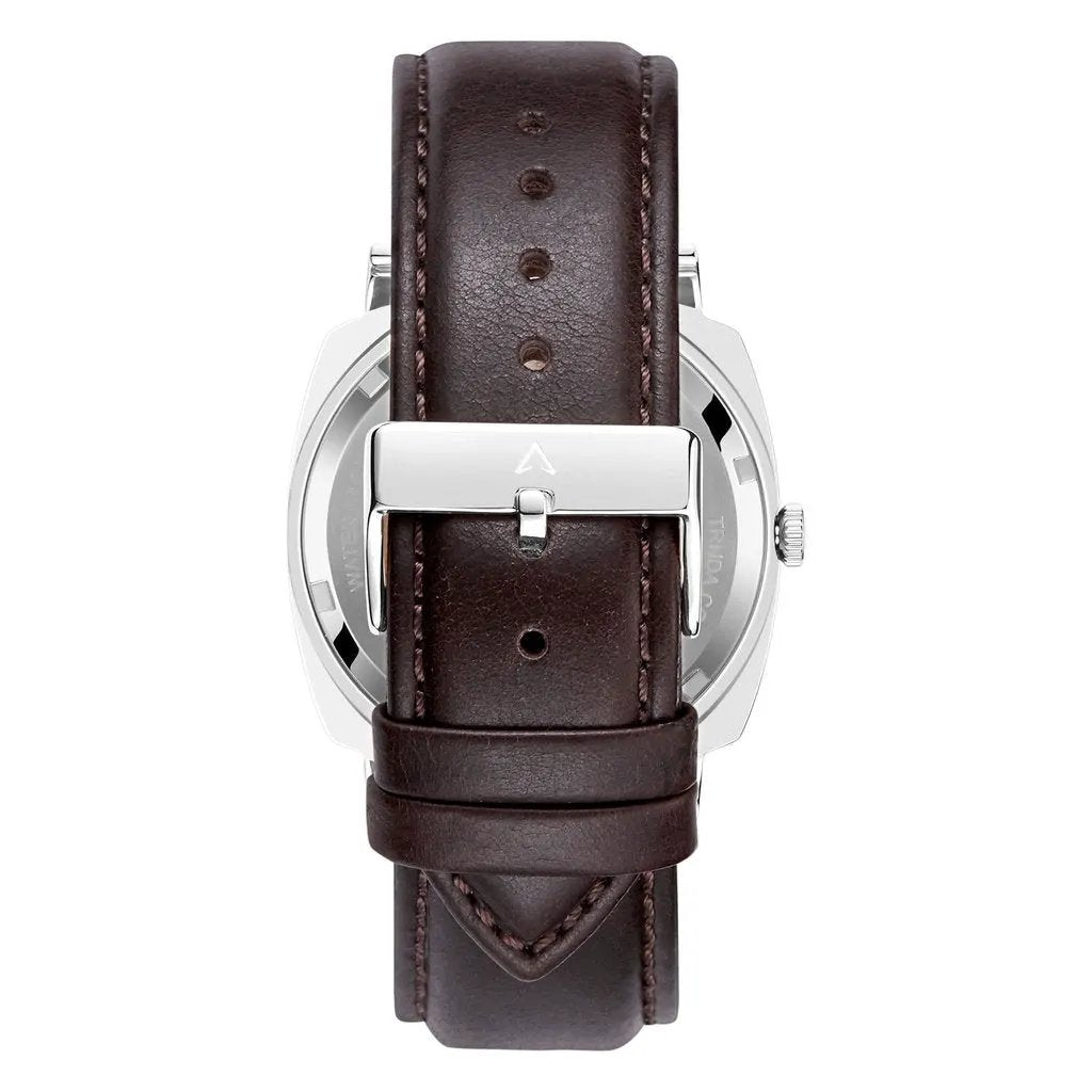 Trnda Men's Stainless Steel Watch, Brown Leather Band | Tr45mmss by TRNDA