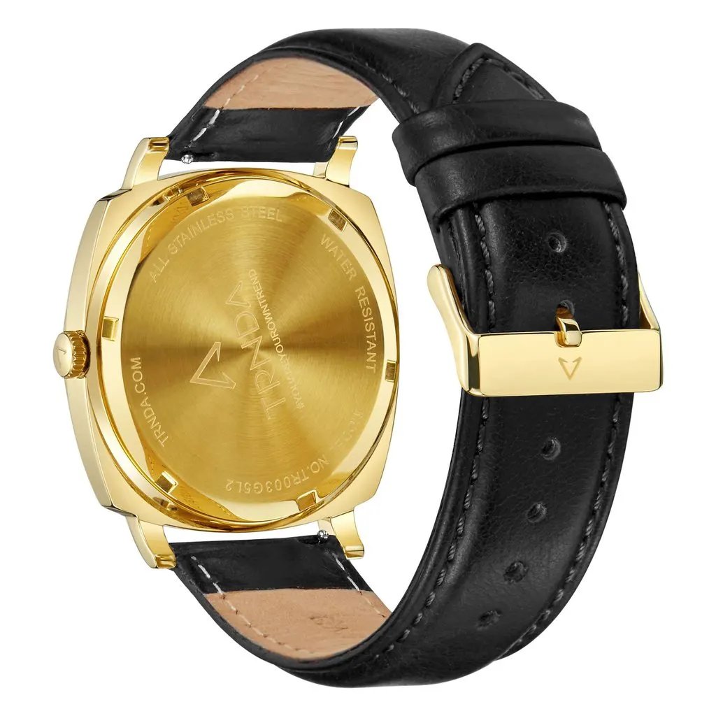 Trnda Men's Gold Stainless Steel Watch, Blue Dial | Tr45bm by TRNDA