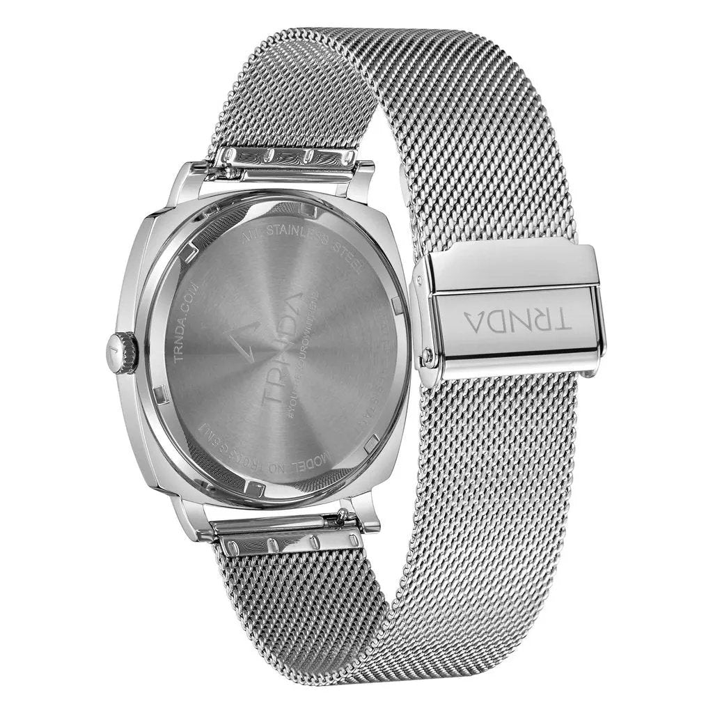 Trnda Men's Silver Stainless Steel Watch, Gradient Dial | Trn45mm by TRNDA