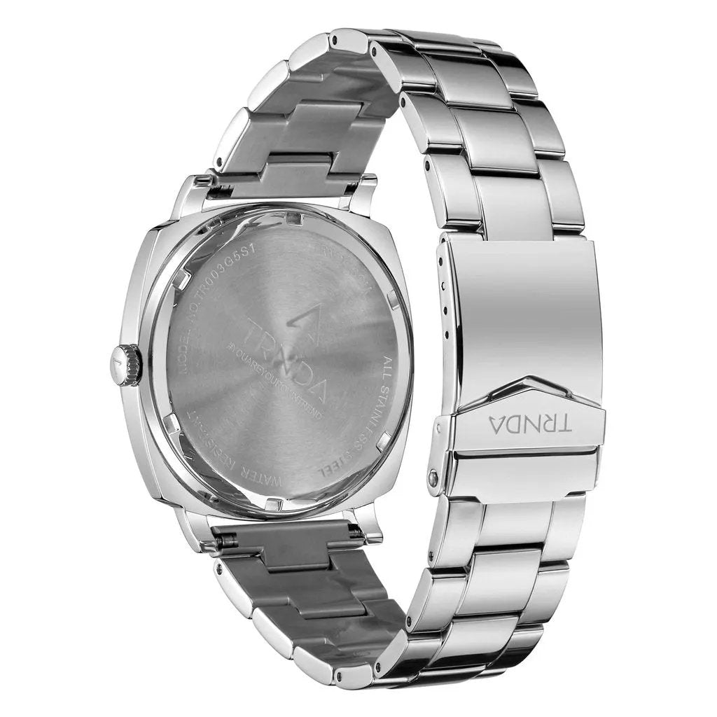 Trnda Men's Stainless Steel Watch, Silver Gradient Dial | Trnda45mm by TRNDA
