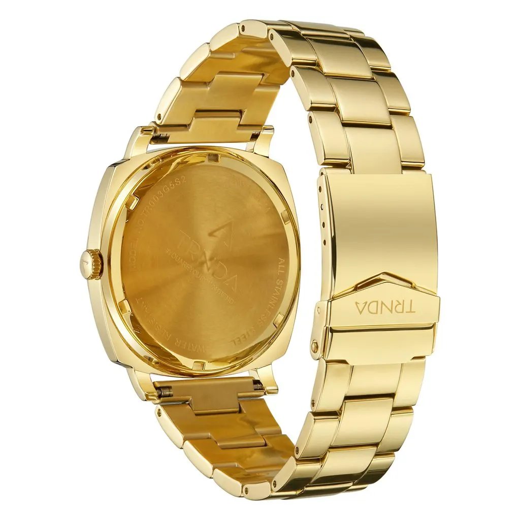 Trnda Men's Gold Stainless Steel Watch, Grey Dial | Trnda-45mm by TRNDA