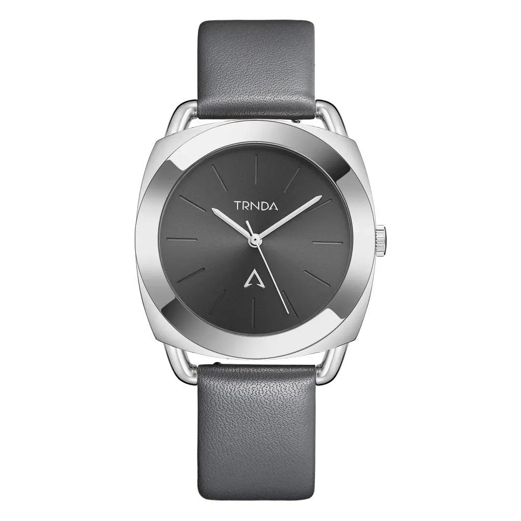 Trnda Women's Stainless Steel Watch, Gray Leather Band | Trn-W35.8 by TRNDA