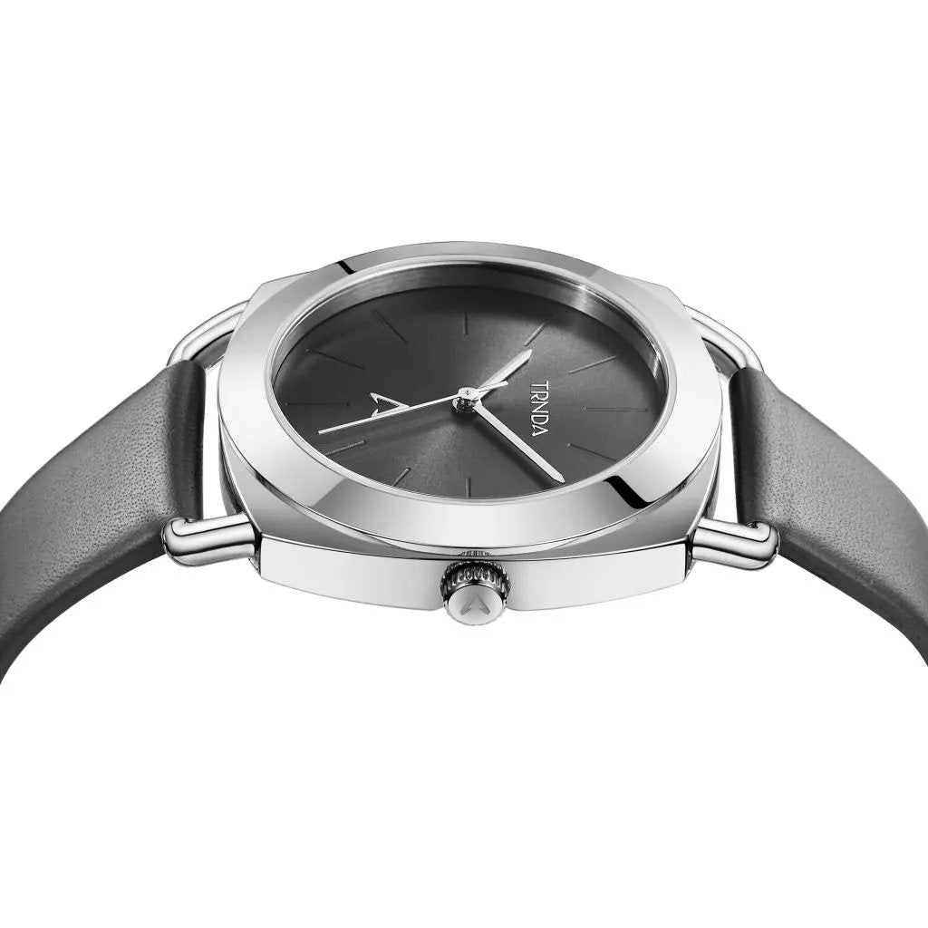 Trnda Women's Stainless Steel Watch, Gray Leather Band | Trn-W35.8 by TRNDA