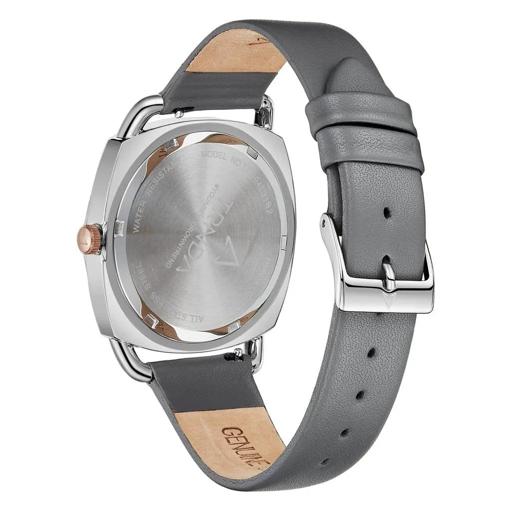 Trnda Women's Stainless Steel Watch, Gray Leather Band | Trd-Ss35 by TRNDA