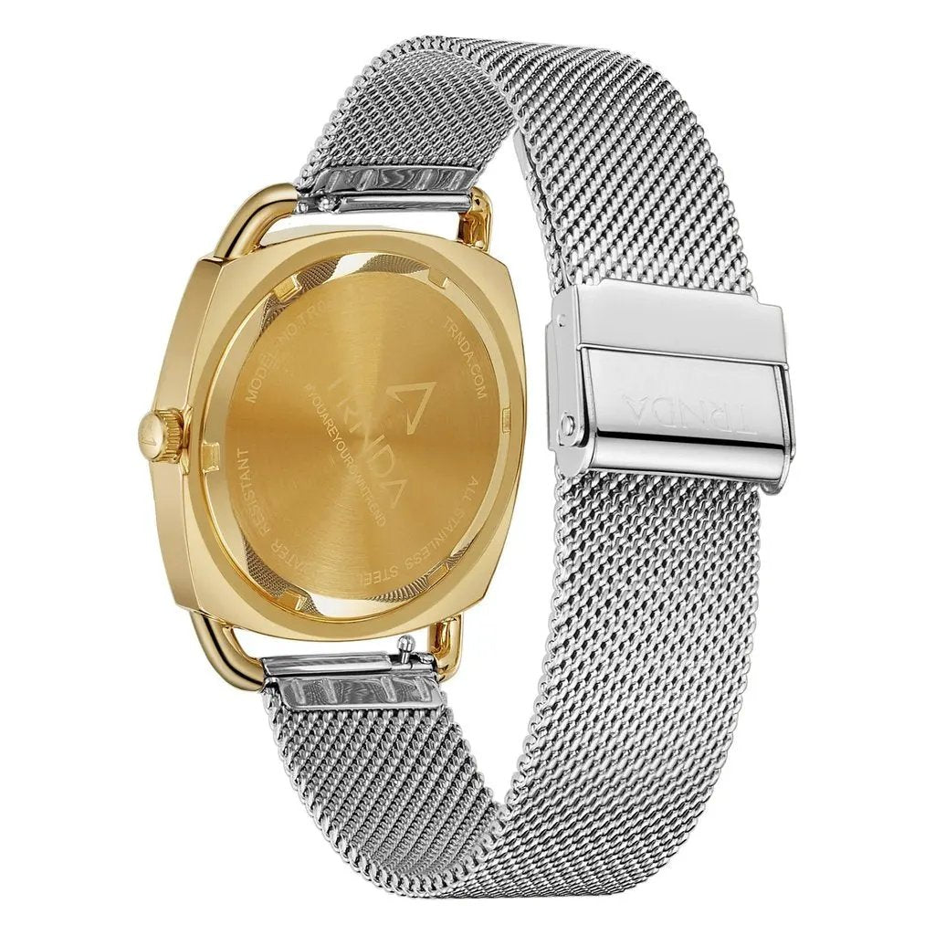 Trnda Women's Stainless Steel Gold Watch, Silver Dial | Trnda-W35.8 by TRNDA