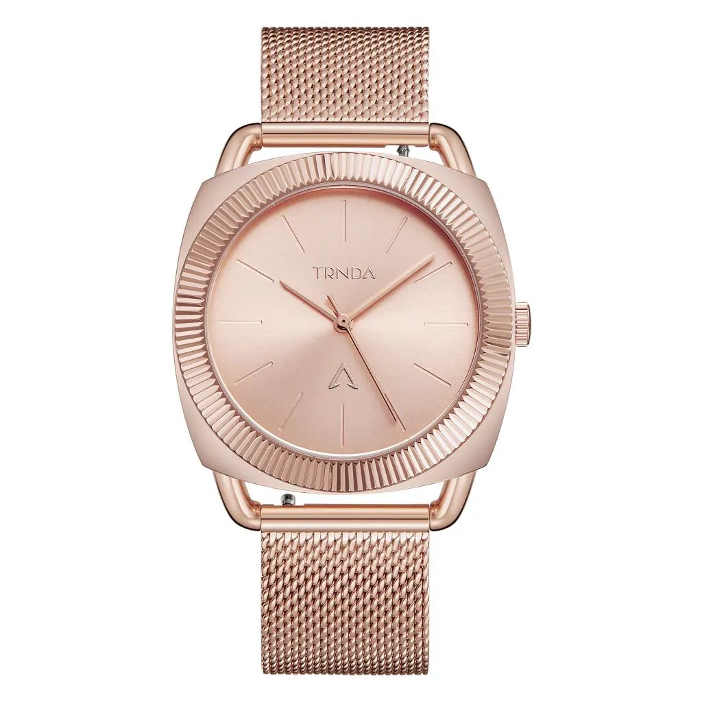 Trnda Women's Rose Gold Stainless Steel Watch, Unique Dial | Trn-Rg35.8 by TRNDA