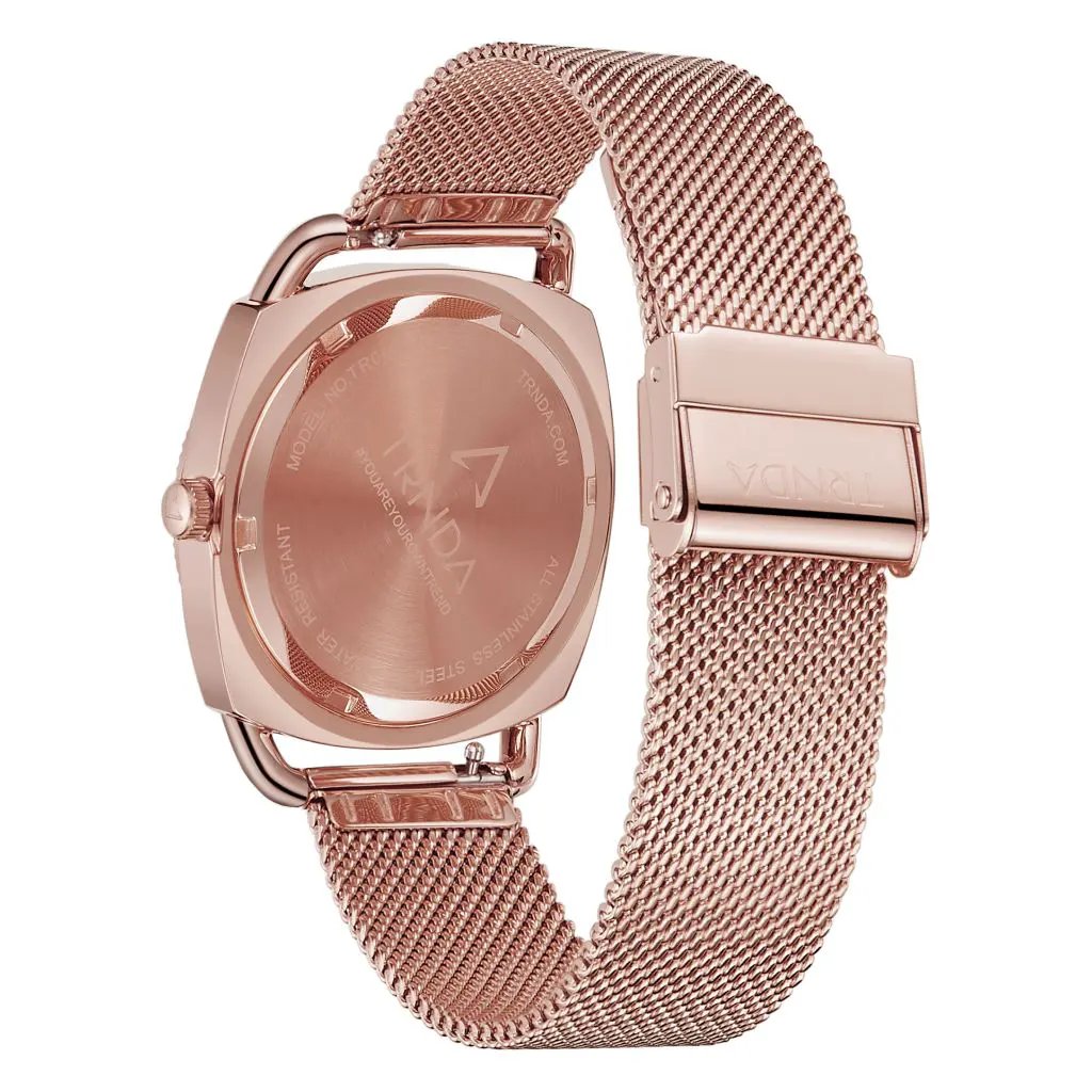 Trnda Women's Rose Gold Stainless Steel Watch, Unique Dial | Trn-Rg35.8 by TRNDA