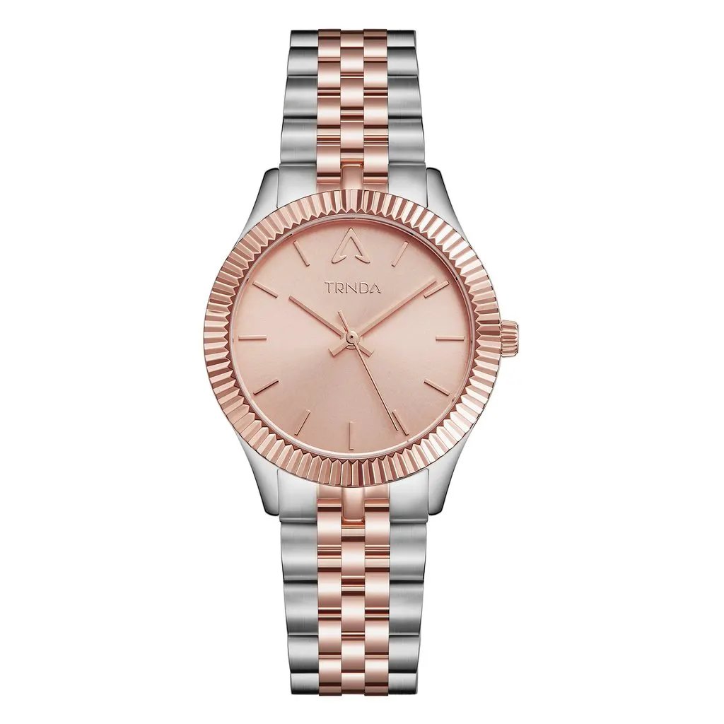 Trnda Women's Stainless Steel Watch, Silver & Rose Gold Dial | Trnda32mm by TRNDA