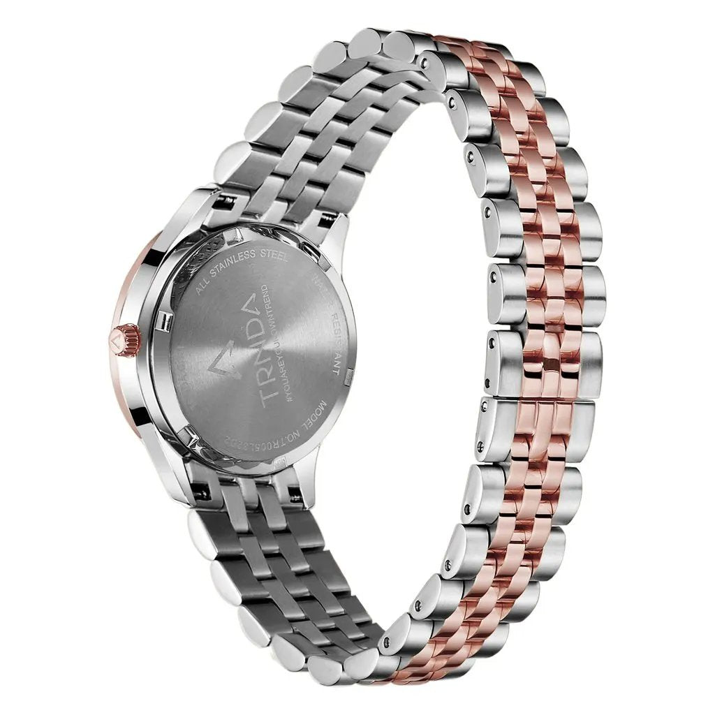 Trnda Women's Stainless Steel Watch, Silver & Rose Gold Dial | Trnda32mm by TRNDA