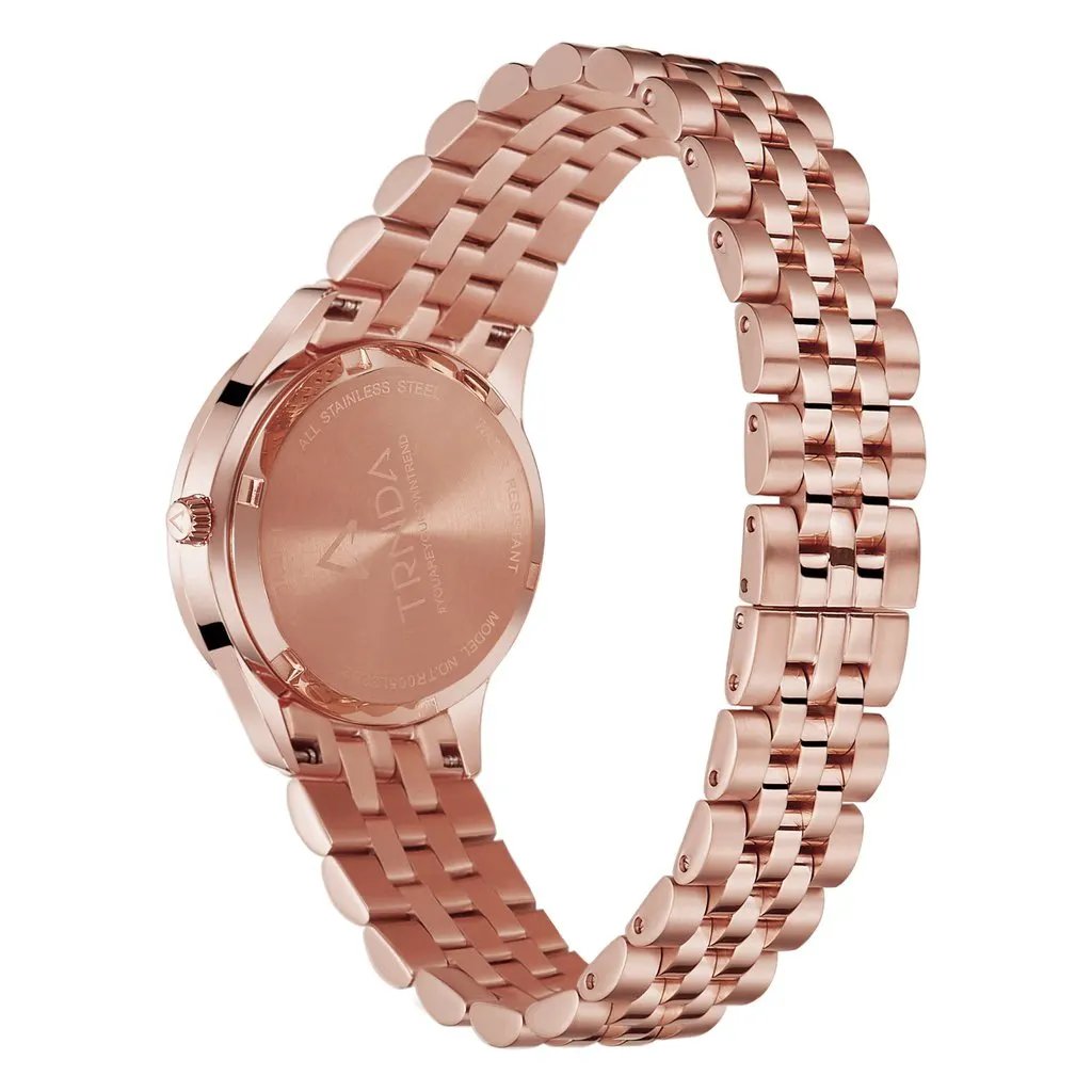 Trnda Women's Rose Gold Stainless Steel Watch, Gray Dial | Trnda-32rga by TRNDA