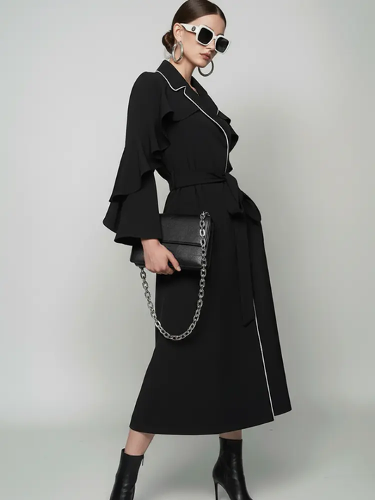 TRIBECA Ruffle Long Coat BYMANYC ® New York by BYMANYC ® New York