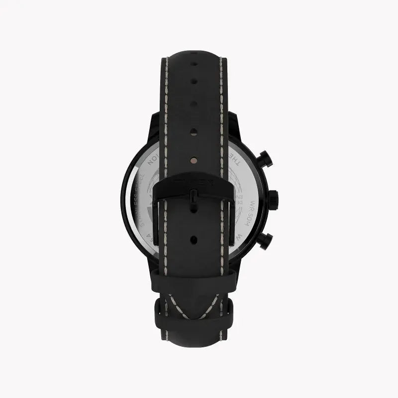 Timex Men's Black Leather Watch, Brass Case | Tw2u39200 by TIMEX