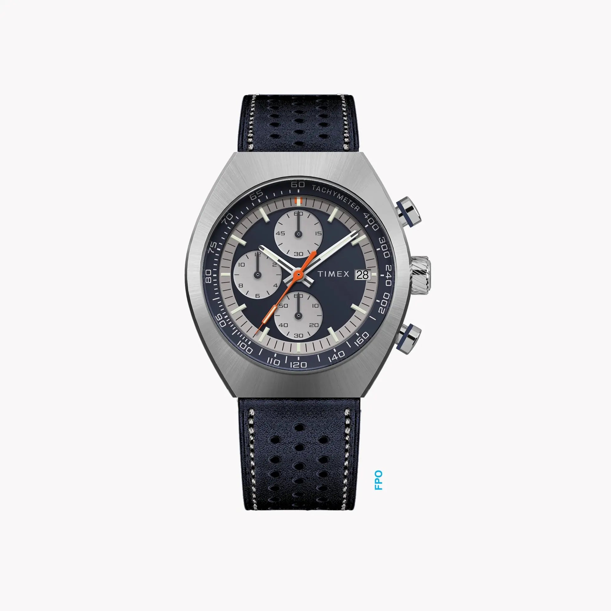 Mens Legacy Tonneau SST Blue Dial Blue Strap Watch TW2W93500 by TIMEX