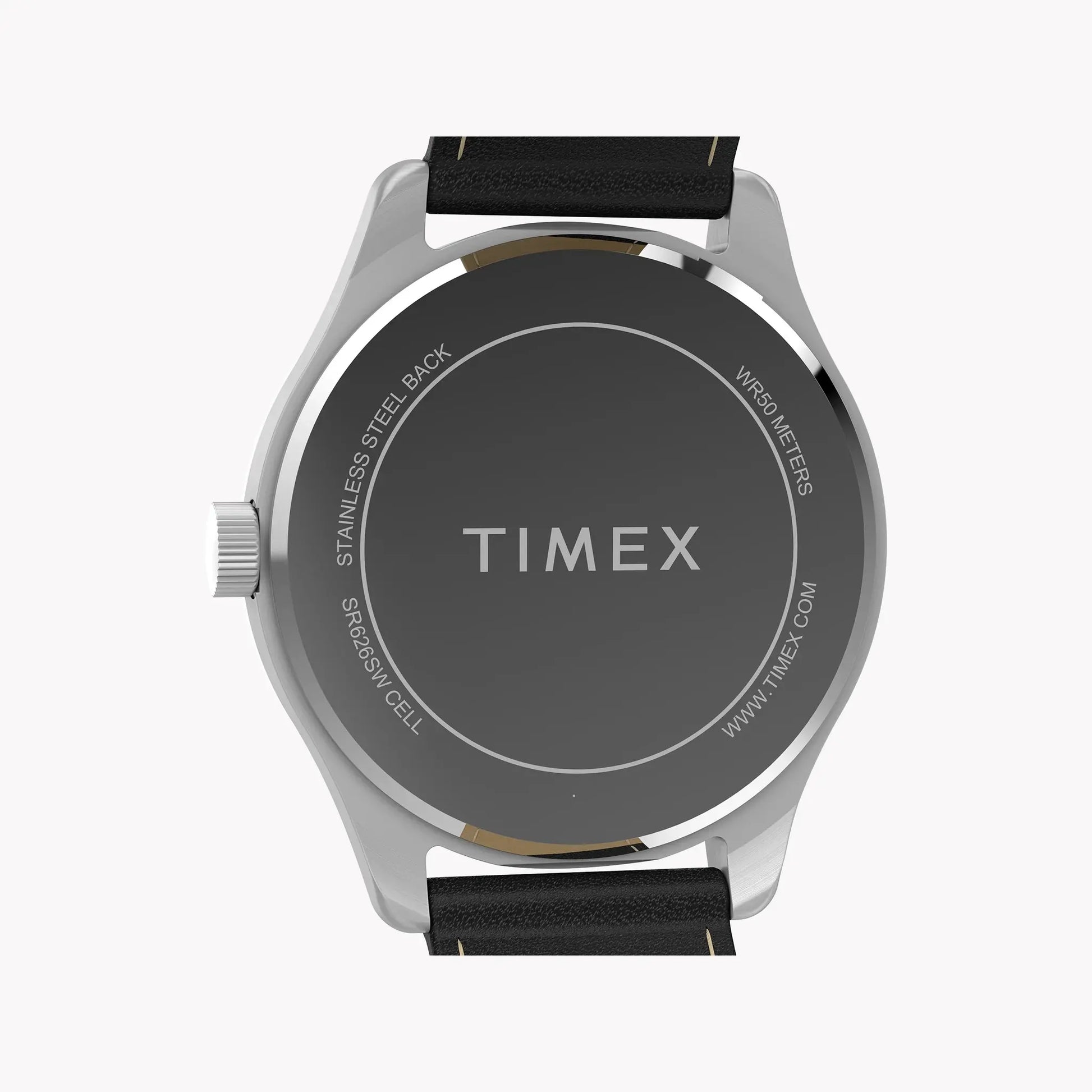 Mens Main Street Silver-tone Case & Black Strap Watch TW2Y16100 by TIMEX