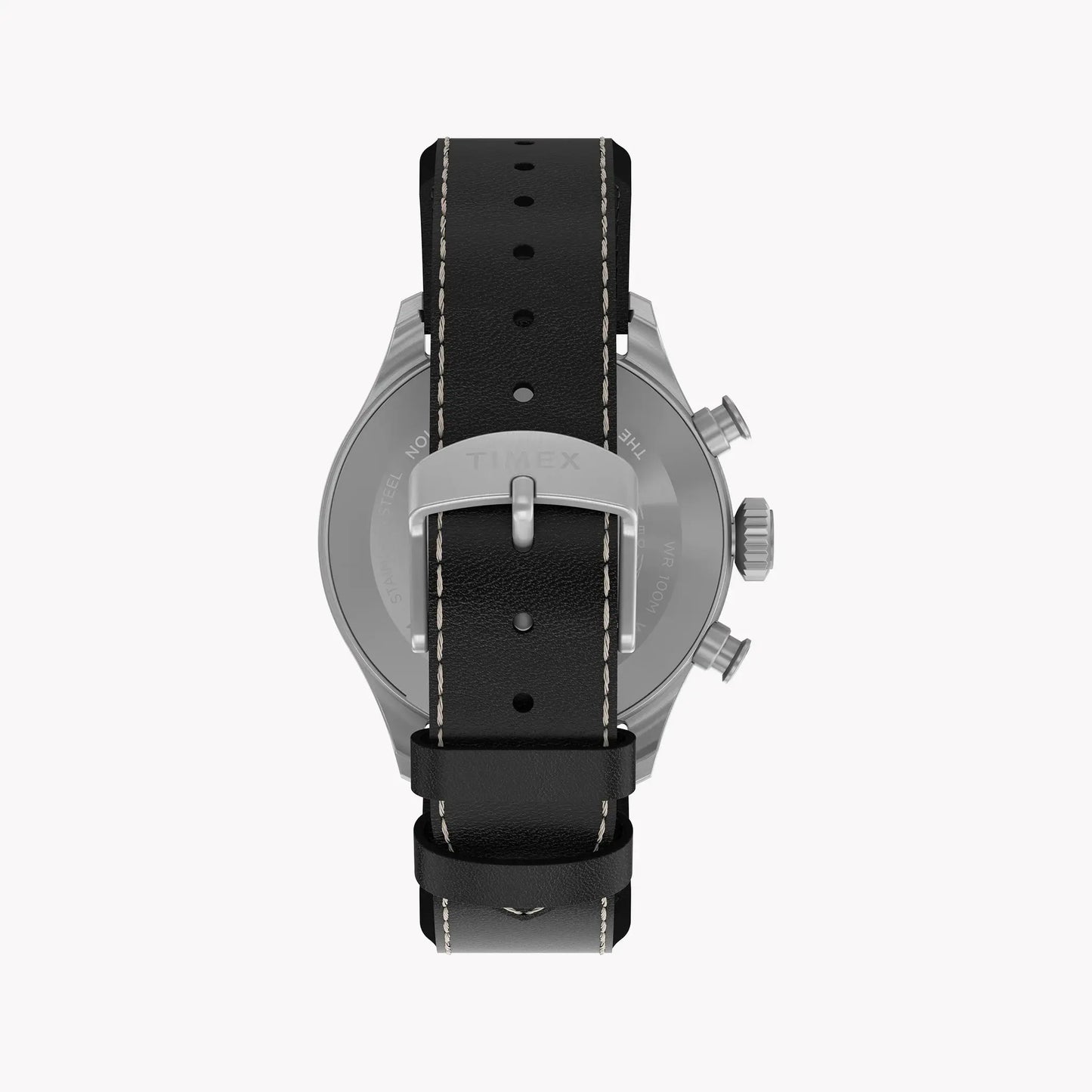 Waterbury Ace Chronograph SST Silver Dial Brown Leather Strap | TW2Y19000 by TIMEX