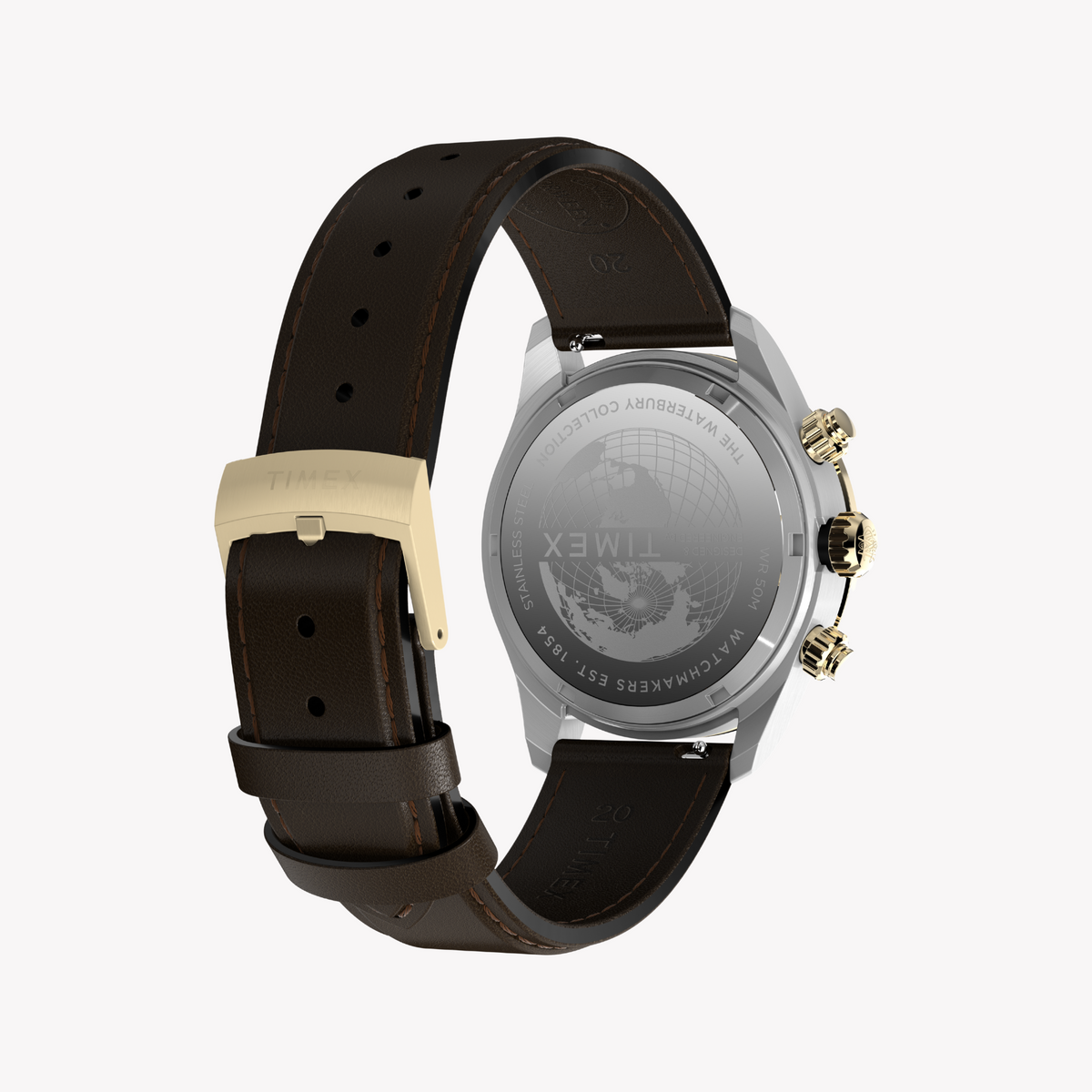 Timex Men's Silver/Brown Leather Watch | Tw2y24100 by TIMEX