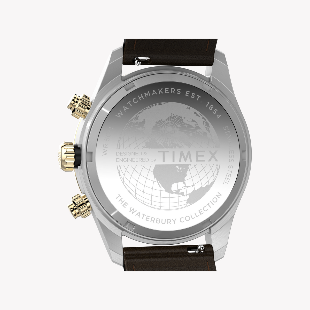 Timex Men's Silver/Brown Leather Watch | Tw2y24100 by TIMEX