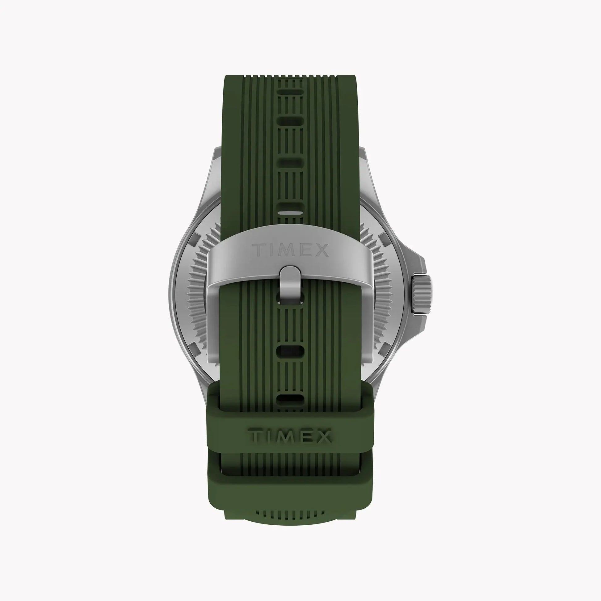 Expedition Field Post Solar 41mm SST Black Dial Green Silicone Strap | TW2Y31600 by TIMEX