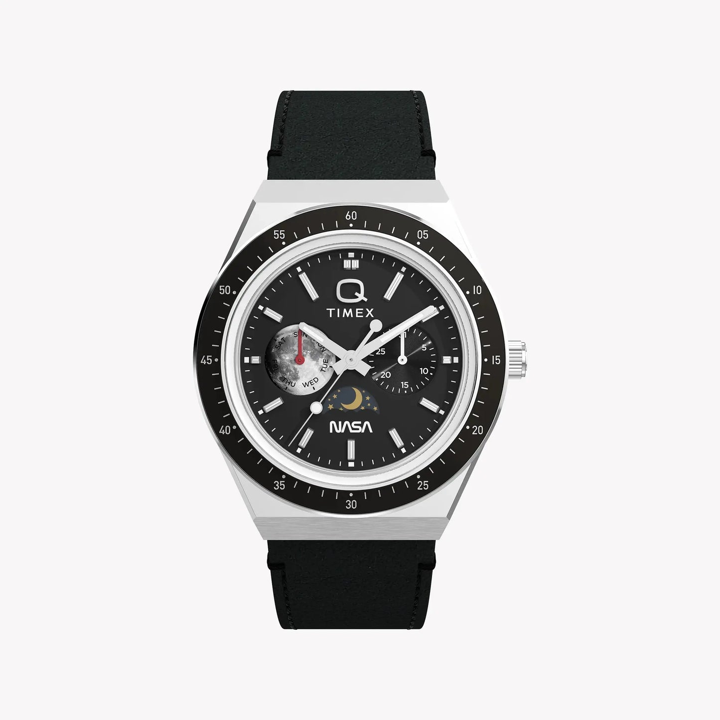 TIMEX Men's Silver Stainless Steel, Black Leather | TW2Y56800 by TIMEX