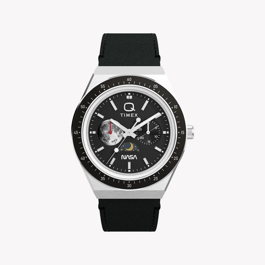 TIMEX Men's Silver Stainless Steel, Black Leather | TW2Y56800 by TIMEX