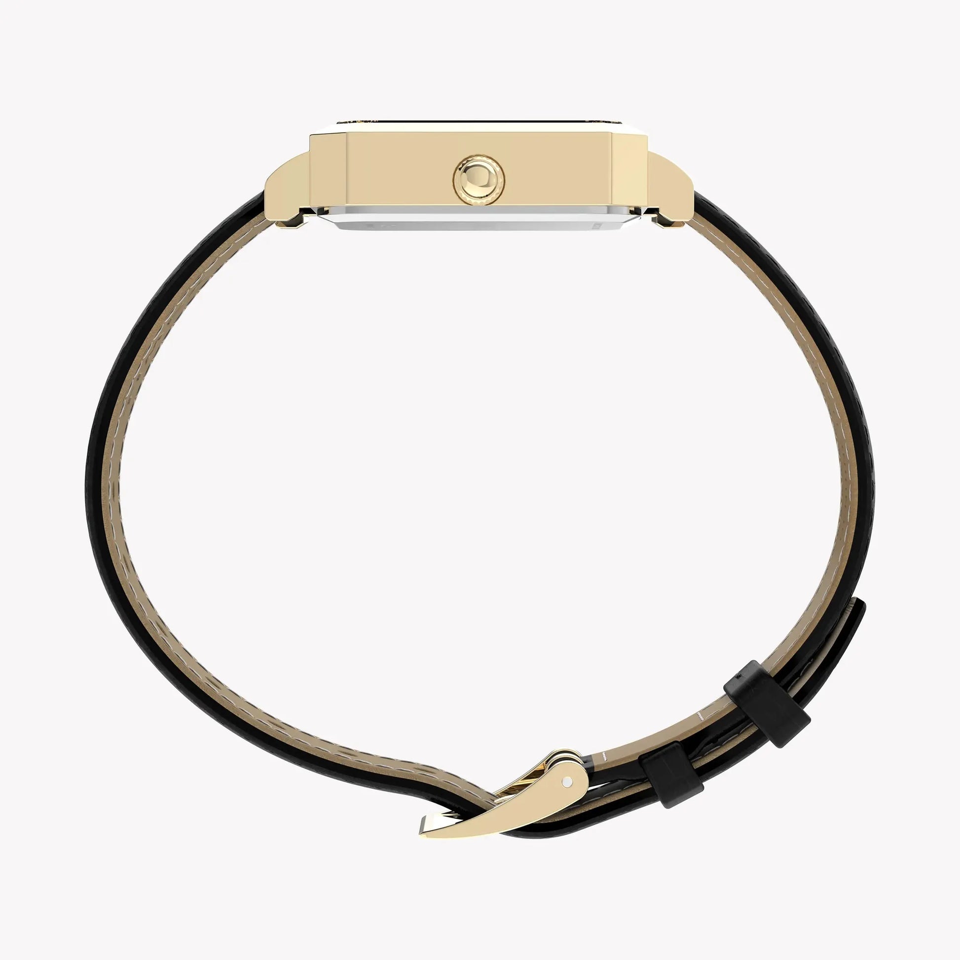 Timex Women's Gold-Tone, Black Leather | TW2Y71900 by TIMEX