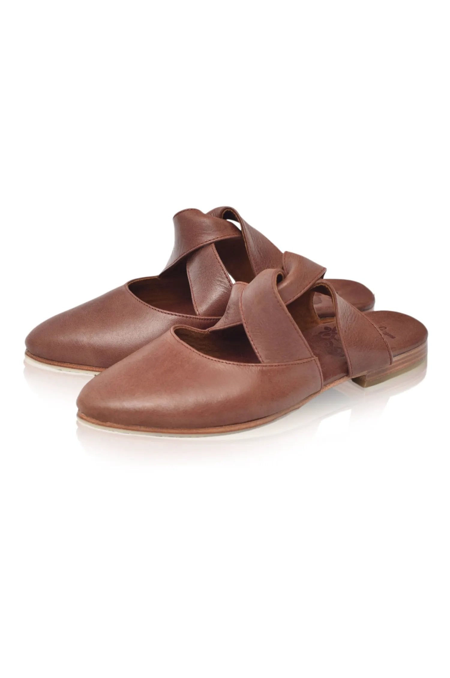 Taj Mahal Pointy Toe Leather Mules by ELF