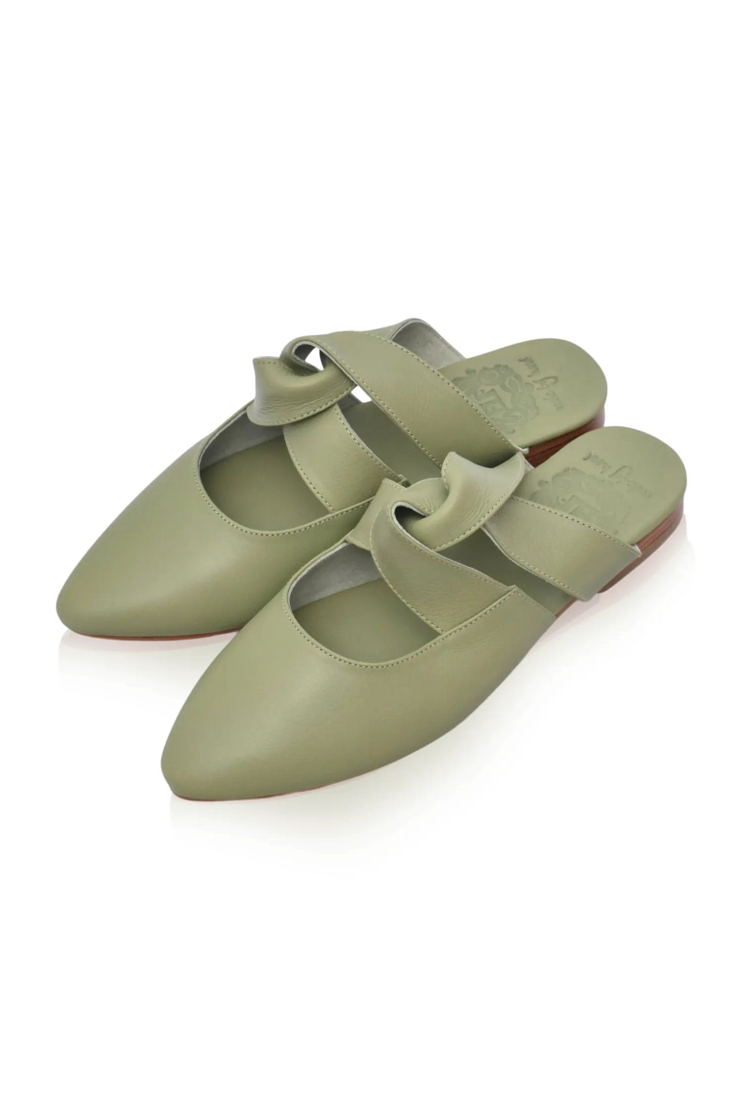 Taj Mahal Pointy Toe Leather Mules by ELF