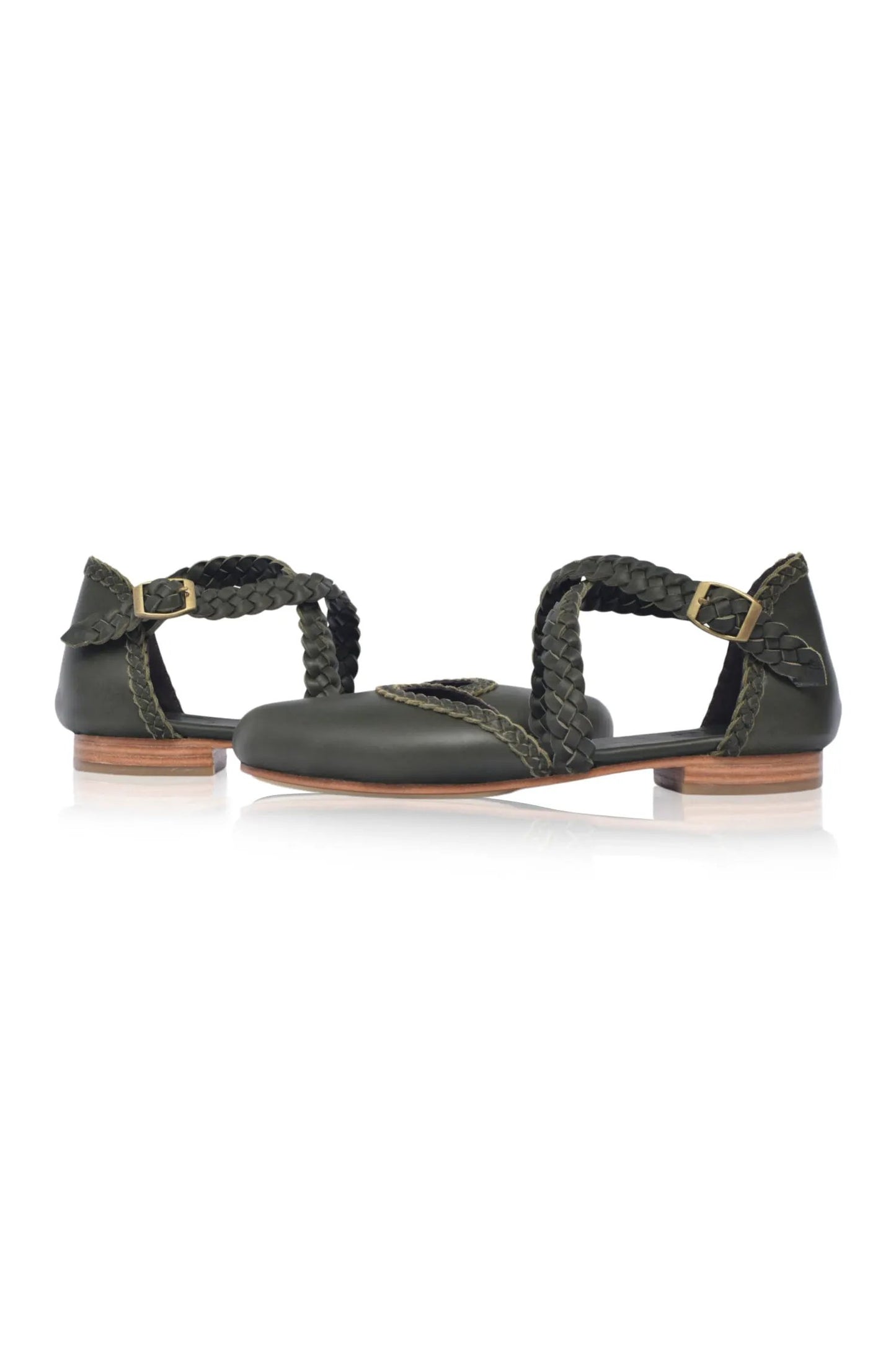 Tallulah Braided Criss-Cross Leather Flats by ELF