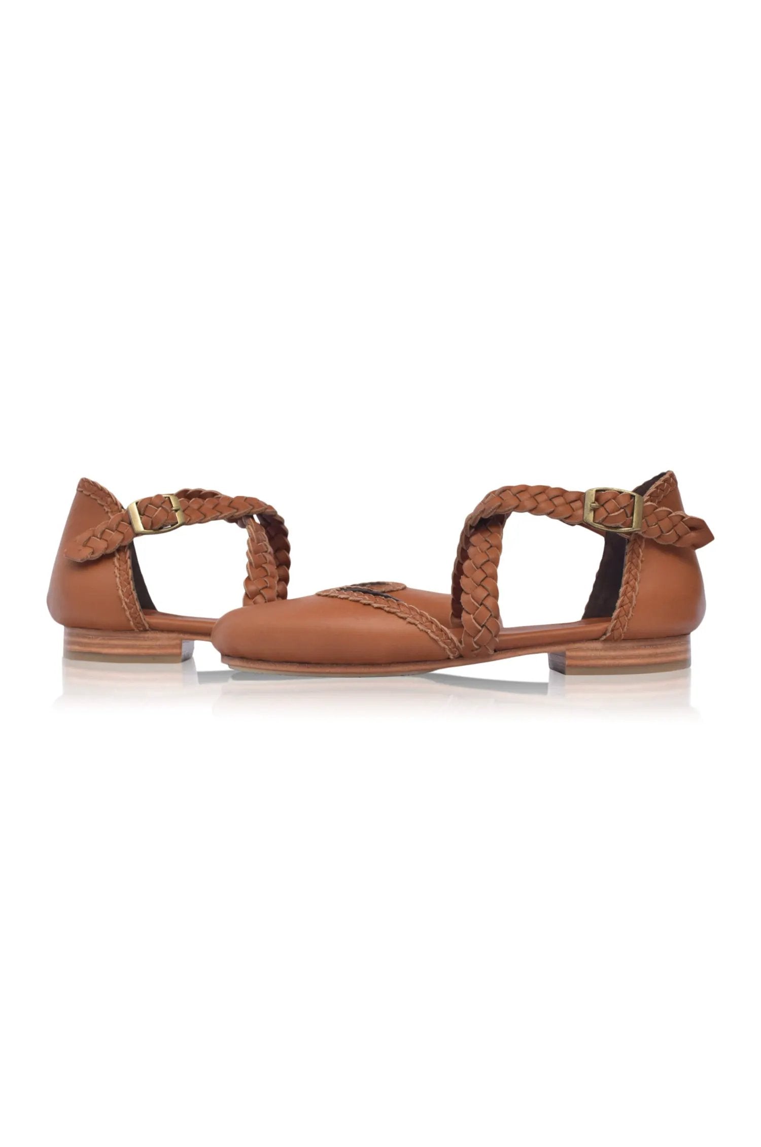 Tallulah Braided Criss-Cross Leather Flats by ELF