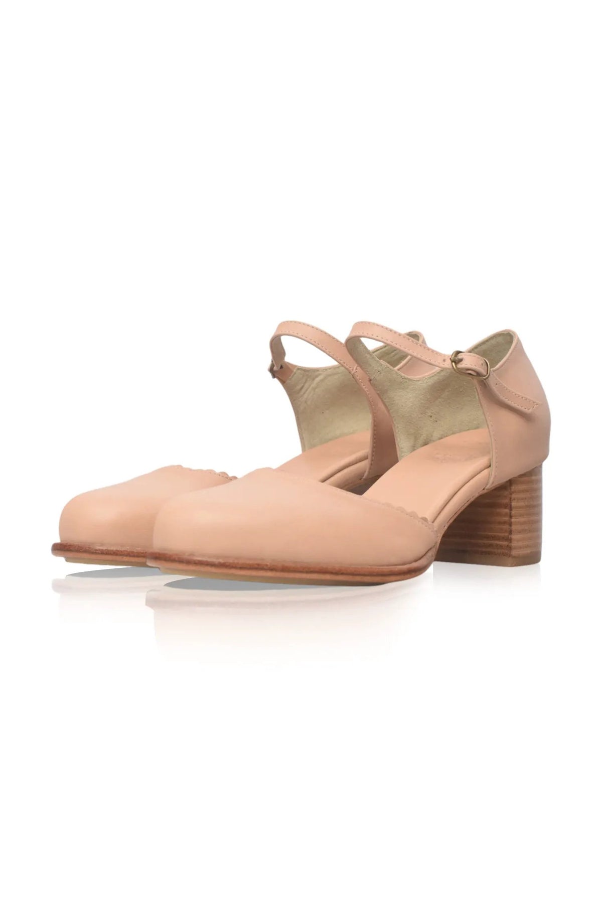 Toledo Scalloped D’Orsay Leather Heels by ELF