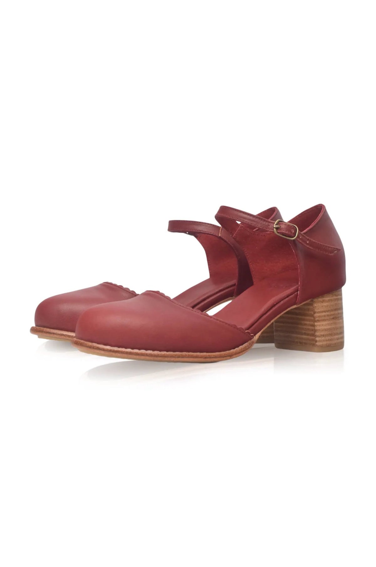Toledo Scalloped D’Orsay Leather Heels by ELF