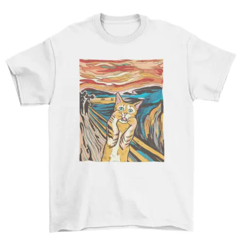 The Scream parody cat t-shirt by Turquoise Theseus