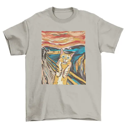 The Scream parody cat t-shirt by Turquoise Theseus