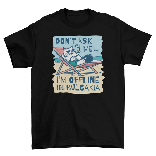 Cat chilling at the beach t-shirt by Turquoise Theseus