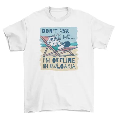 Cat chilling at the beach t-shirt by Turquoise Theseus