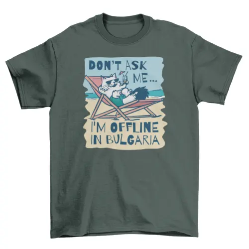 Cat chilling at the beach t-shirt by Turquoise Theseus